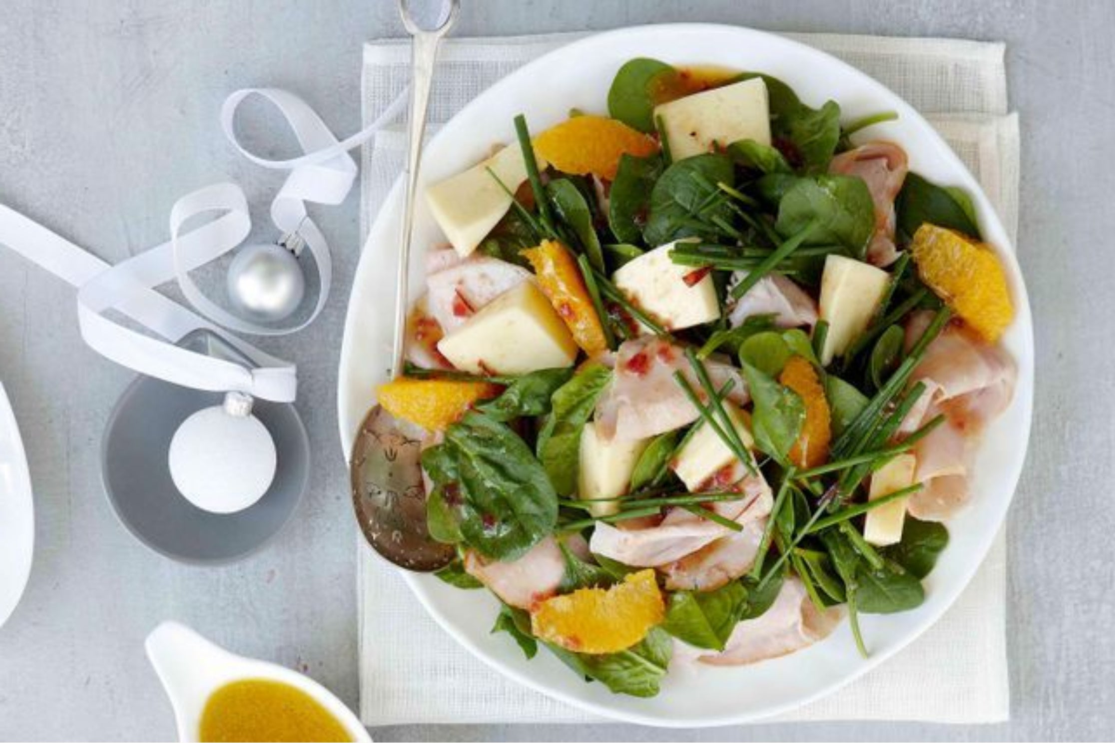 Leftover Christmas Ham, Havarti & Spinach Salad Ashgrove Cheese