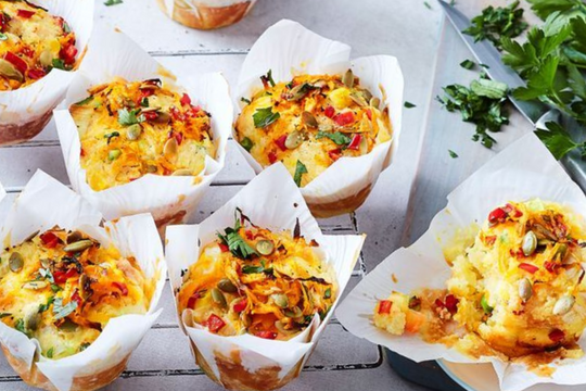 Veggie Loaded Cheesy Muffins